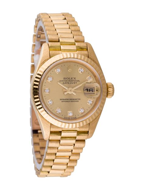 ladies rolex oyster perpetual datejust 18k